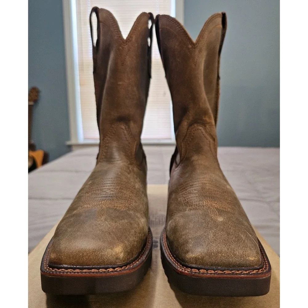 Ariat® (Men's 10 D) Activator™ Square-Toe Work Boot in Brown Bomber - $200